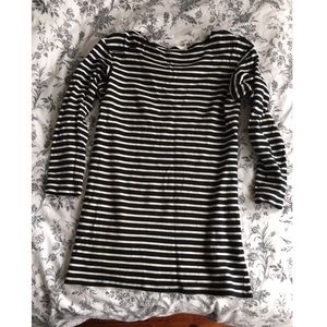 Zara organic cotton black and white stripe dress